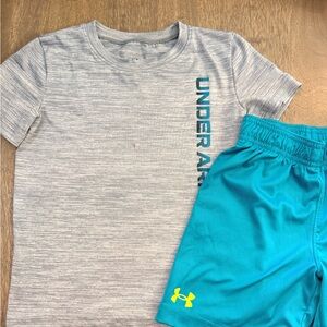 Under Armour Gray and Teal Kids Matching Set